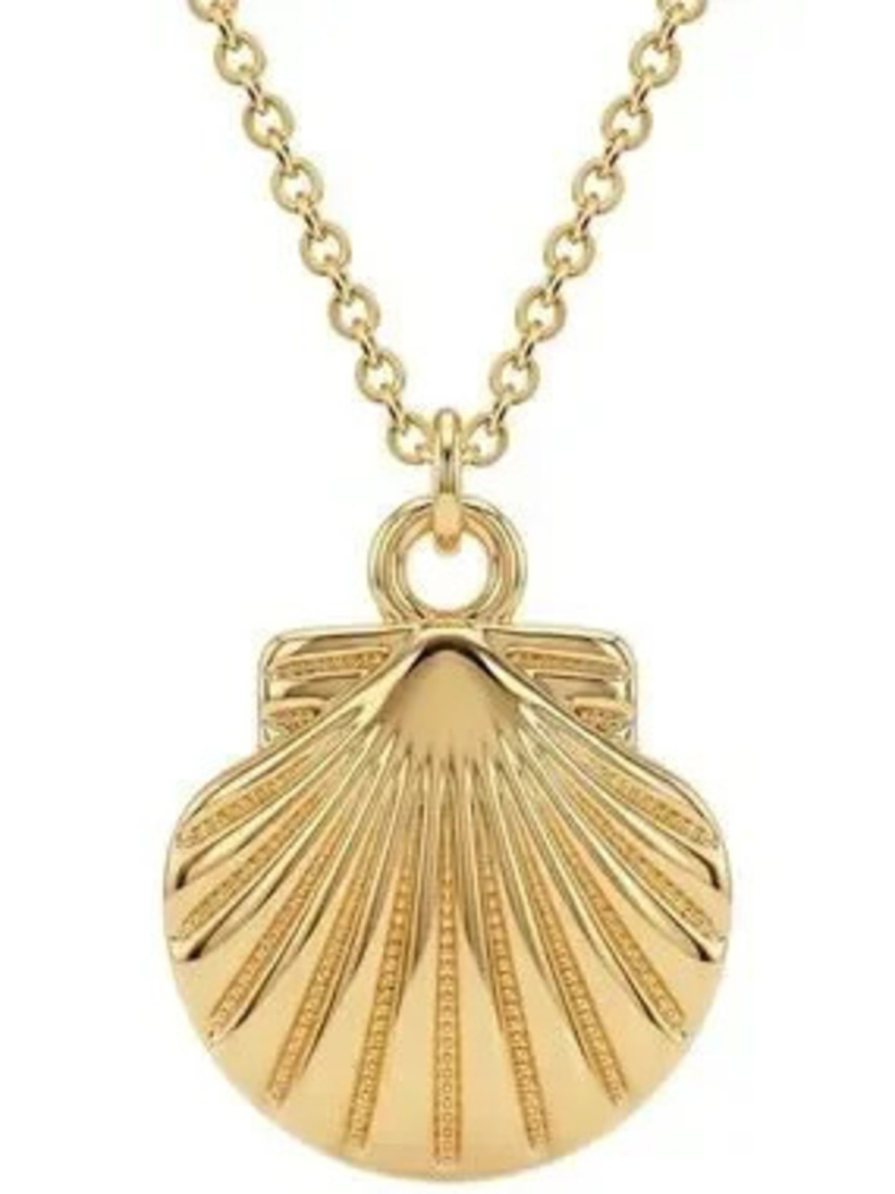 Anthropologie Polished Gold Shell Pendant Necklace